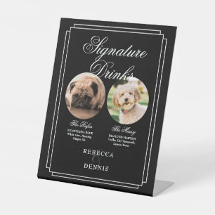 Expositor En L Bebidas Signature para Bodas de Perro en Blanco y 