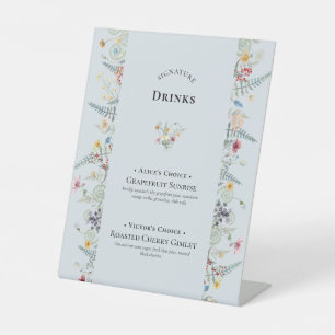 Expositor En L Bebidas simples con firma azul turbio de fern de f