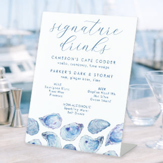 Expositor En L Bebidas y Bar con Firma Acuarela Oyster Blue