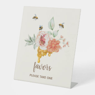 Expositor En L Bee Floral Honeycomb Baby Shower Favores