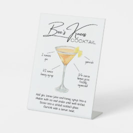 Expositor En L Bee’s Knees Cocktail Pedestal Sign