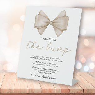 Expositor En L Beige Bow Baby Shower Un Mensaje Del Golpe