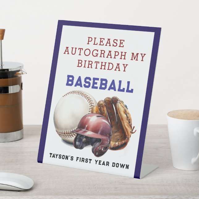 Expositor En L Béisbol Primer Año Abajo Primer Cumpleaños (In Situ)