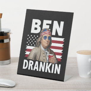 Expositor En L Ben Drankin Cerveza 4 de julio de bandera vintage 