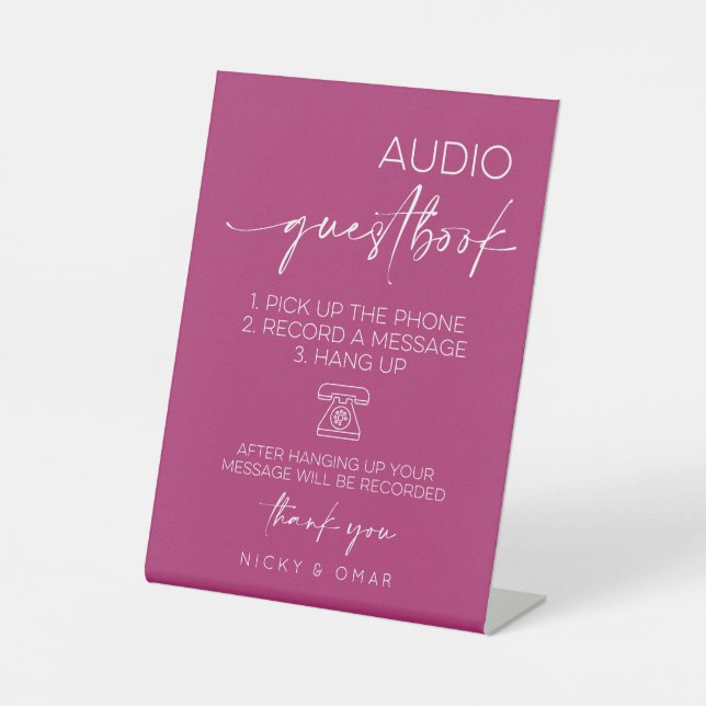 Expositor En L Berry Audio Guestbook Wedding Reception (Anverso)