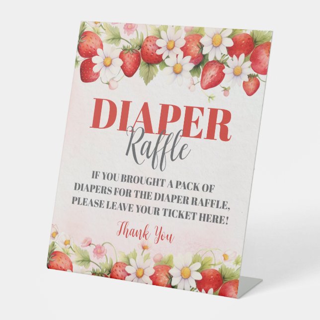 Expositor En L Berry Sweet Baby Shower Diaper Raffle Sign (Anverso)