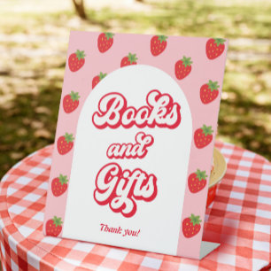 Expositor En L Berry Sweet Strawberry Baby Shower Books and Gift