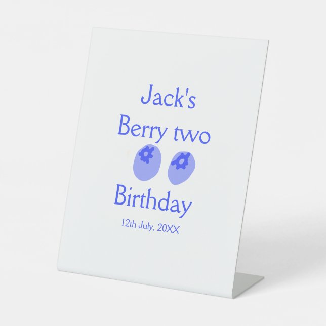 Expositor En L Berry two birthday blue berry add name date kids r (Anverso)