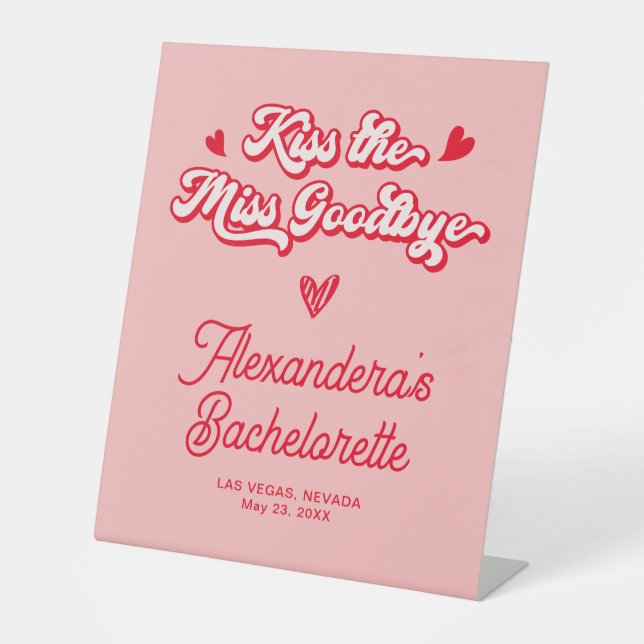 Expositor En L "Beso rosa": el Rótulo de la fiesta de la despedid (Anverso)