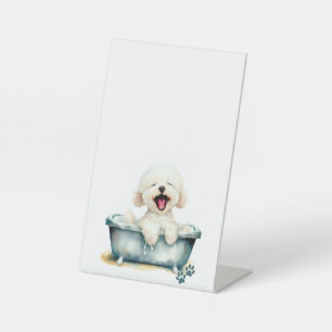 Expositor En L Bichon Frise Dog Blank Menú