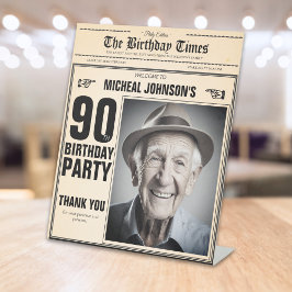 Expositor En L Bienvenida a 90 cumpleaños del Personalizado de un