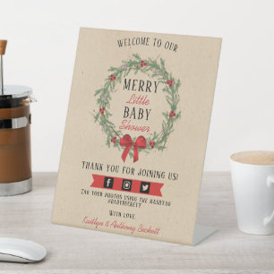 Expositor En L Bienvenida a Baby Shower de Merry Little Navidades