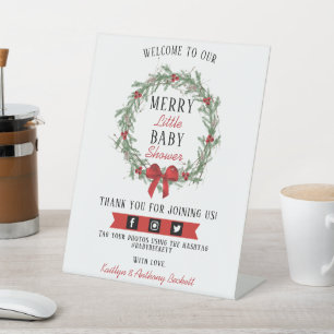 Expositor En L Bienvenida a Baby Shower de Merry Little Navidades