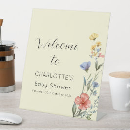 Expositor En L Bienvenida a Baby Shower de Watercolor Wildflower