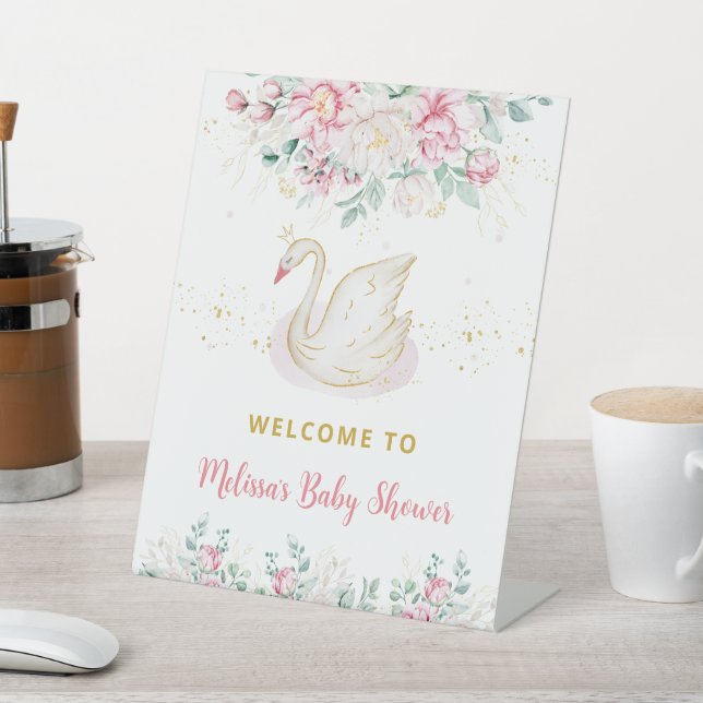 Expositor En L Bienvenida a Baby Shower en Princess Swan (In Situ)