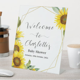 Expositor En L Bienvenida a Baby Shower Sunflower