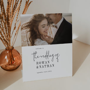 Expositor En L Bienvenida a Boda de fotografía de Moda moderna en