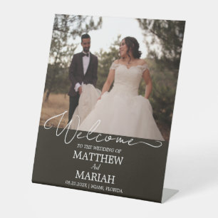 Expositor En L Bienvenida a Boda de fotografía simple caligrafía 