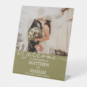 Expositor En L Bienvenida a Boda de fotografía simple caligrafía 