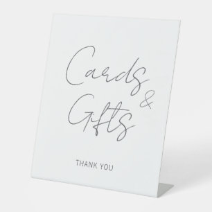 Expositor En L Bienvenida a Boda de tarjetas y regalos minimalist