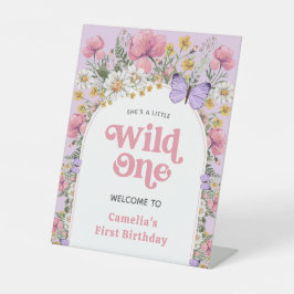 Expositor En L Bienvenida a Boho Wildflower Primer cumpleaños