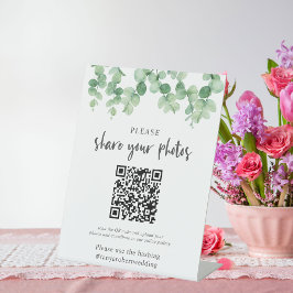 Expositor En L Bienvenida a código QR del álbum de fotos del Boda