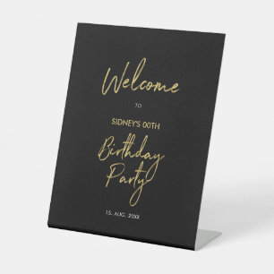 Expositor En L Bienvenida a fiesta de cumpleaños moderna en dorad
