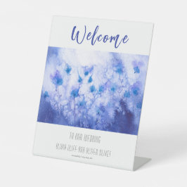 Expositor En L Bienvenida a la Boda del Jardín Azul de Invierno