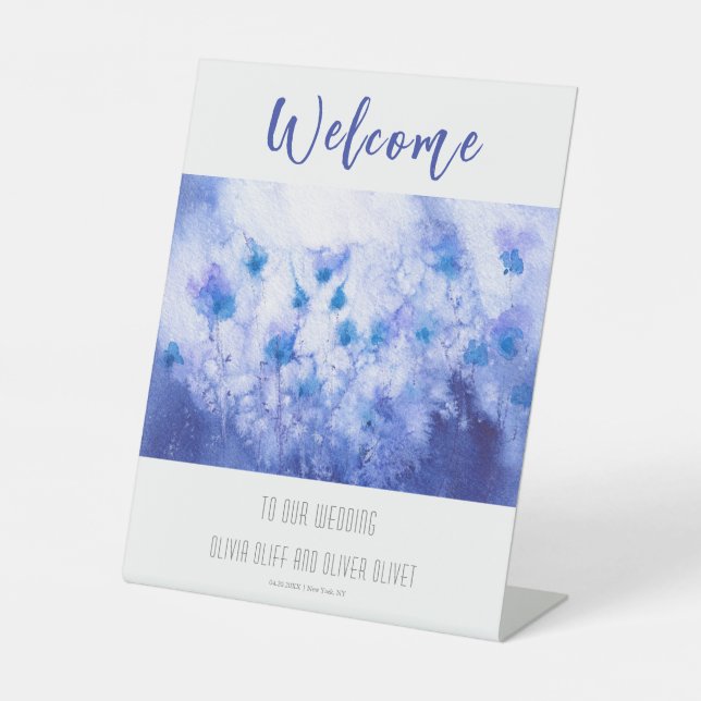 Expositor En L Bienvenida a la Boda del Jardín Azul de Invierno (Anverso)