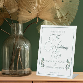 Expositor En L Bienvenida a la elegante boda de otoño de eucalipt