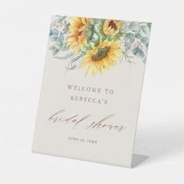 Expositor En L Bienvenida a la elegante ducha de novia de girasol