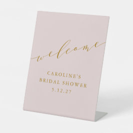 Expositor En L Bienvenida a la elegante ducha de novia rosa minim
