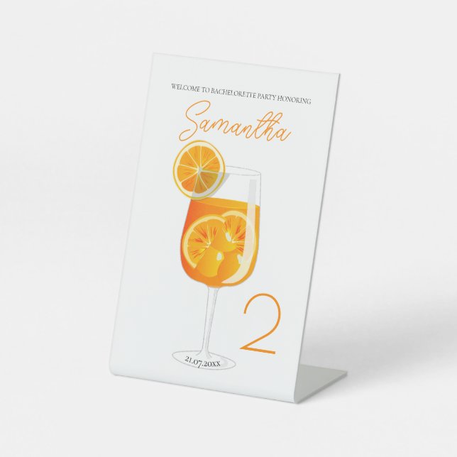 Expositor En L Bienvenida a la fiesta de Bachelorette Aperol Spri (Anverso)