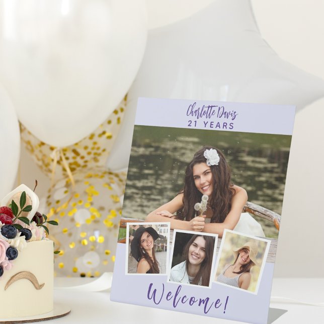 Expositor En L Bienvenida a la fiesta de cumpleaños de lavanda co (Subido por el creador)