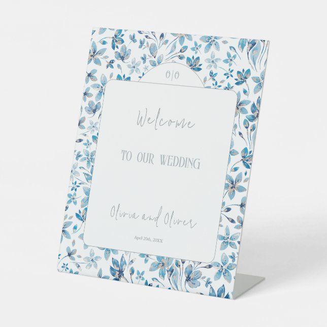 Expositor En L Bienvenida a las flores azules pequeñas (Anverso)