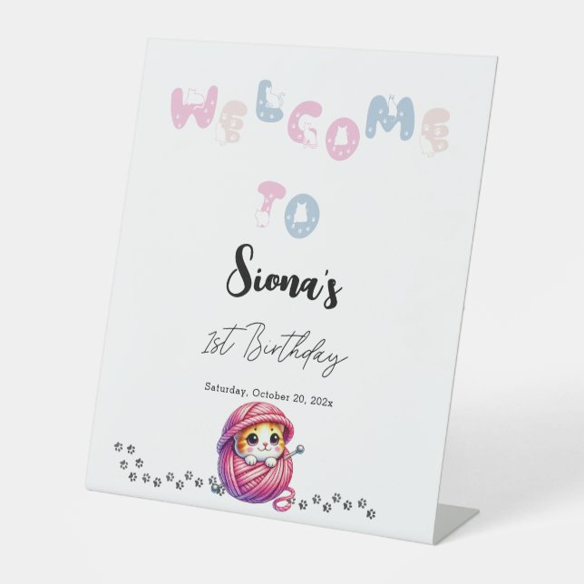 Expositor En L Bienvenida a los gatos del primer cumpleaños (Anverso)