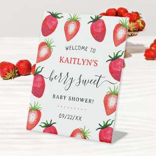 Expositor En L Bienvenida al Baby Shower Berry Sweet de Fresa