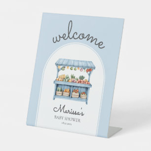 Expositor En L Bienvenida al baby shower Blue Farmers Market