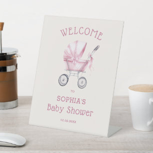 Expositor En L Bienvenida al baby shower Cochecito de bebé vintag