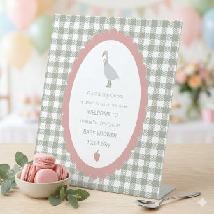 Expositor En L Bienvenida al Baby Shower del Ganso Tonto Verde Sa