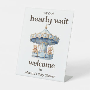 Expositor En L Bienvenida Baby Shower a Teddy Bear Twin Boy