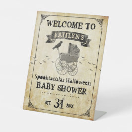 Expositor En L Bienvenida Baby Shower a Vintage Stroller Hallowee