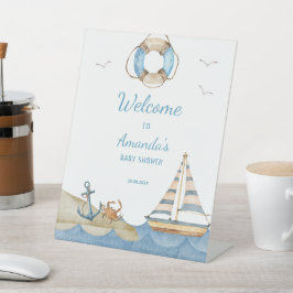 Expositor En L Bienvenida Baby Shower de Nautical Boy