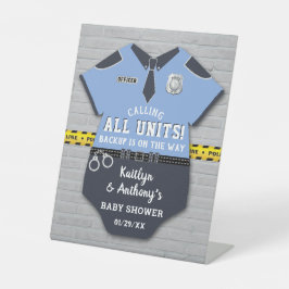 Expositor En L Bienvenida Baby Shower de oficial de policía