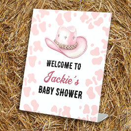 Expositor En L Bienvenida Baby Shower de Rodeo Occidental Rosa