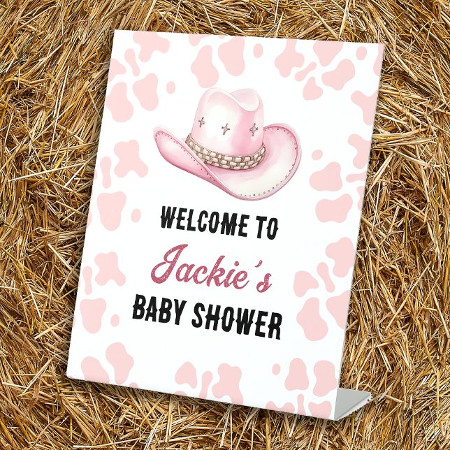 Expositor En L Bienvenida Baby Shower de Rodeo Occidental Rosa (Subido por el creador)