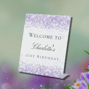 Expositor En L Bienvenida blanca de la fiesta de cumpleaños de la