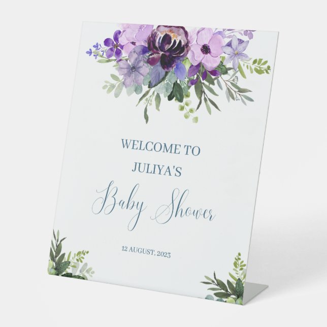 Expositor En L bienvenida con ducha de bebé florida (Anverso)