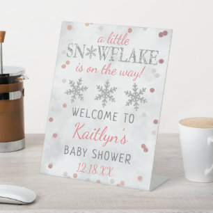 Expositor En L Bienvenida de Baby Shower al pequeño Chica de copa