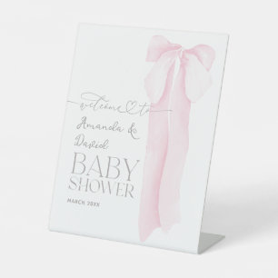 Expositor En L Bienvenida de Baby Shower para Chica Minimalista B